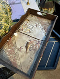 Wooden and Tile Italian Style Decorative Tray