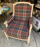 Rustic Style Vintage Highland House Blue and Red Wooden Chair
