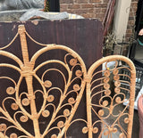 Wicker Twin Headboard With Heart Details