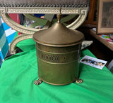 Footed Pierced Brass Coal Scuttle Bucket