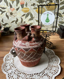 Vintage Pottery Detailed Hand Made Vase With Bird Details