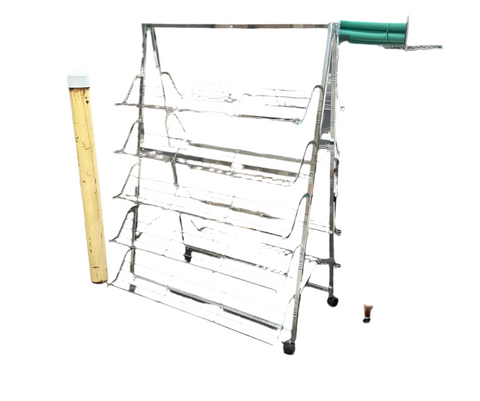 Industrial Metal Shoe Rack on Wheels