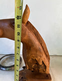 Wooden Carved Donkey Sculpture