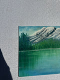 Mountain and Lakeside Landscape Painting on Canvas