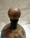 Vintage Wooden Italian Decanter With Paper Mache Accents