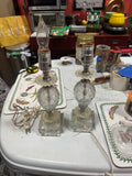 Pair of Vintage Detailed Glass Table Lamps