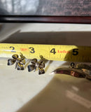 Two Pairs of Sterling Silver Earrings- Bow and Feather