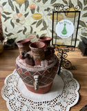 Vintage Pottery Detailed Hand Made Vase With Bird Details