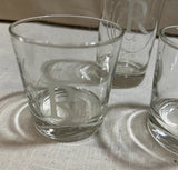 Trio of "R" Monogrammed Glasses