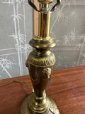 1970s Brass Skinny Table Lamp with Lion Head Details