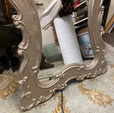 Oversized Silver Wooden Rococo Style Wall Mirror
