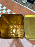 Chinoiserie Designed Metal Box With Attached Lid