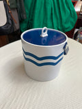 Vintage Blue and White Plastic Ice Bucket