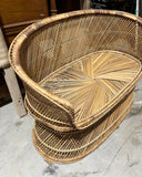 Vintage Wicker Double Seater Sofa and Side Table