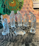 Vintage Glass Miniature Nativity Christmas Set