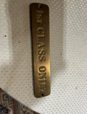 Small Brass 1st Class Only Wall Sign