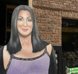Oversized Wooden Painted Cutout of Cher