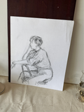 Still Life Portrait of a Posed Woman Drawing