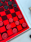 Felt Red and Black Checkers Set- 25 Pieces Total