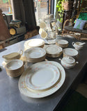 Gorgeous Collection of Ceramic Eggshell Nautilus Plates and Serving Pieces- Set of 77
