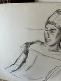 Charcoal Drawing of Woman in Head Wrap
