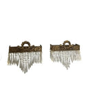 Pair of Drop Crystals and Brass Sconces