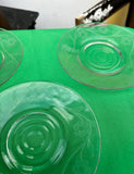 Collection of Small Etched Floral Glass Plates- Set of 10