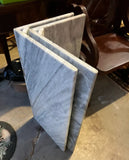 Geometric Marble Table and Scalloped Glass Top