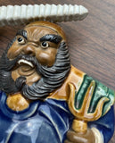Small Ceramic Warrior and Tiger Decorative Piece