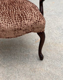 Vintage Leopard Print Cushioned Wooden Chair