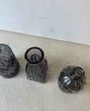 Instant Collection of Charcoal Colored Glass Miniature Vases- Set of 3
