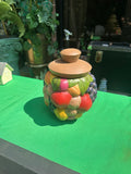 Vintage Ceramic Hand Painted Fruit Style Cookie Jar