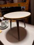 Stone Top Stool With Gold Accents