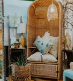 Tall Wicker Porter Chair With Compartment