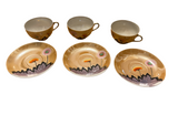 Japanese Dandelion Antique Tea Cups and Saucers – Set of Three