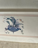 Hard Plastic White Tray With Floral and Bird Details