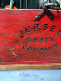 Large Red Wooden Jersey Grain Company Bucket