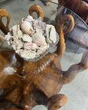 Intricate Octopus Tentacles Through Glass Sculptural Coffee Table