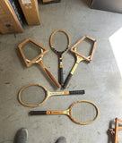 Collection of Vintage Miscellaneous Wooden Tennis Rackets With Guards