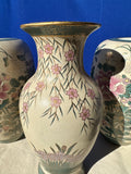 Asian Painted Vase Trio