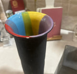 Trio of Handmade and Hand Painted Pottery Vases