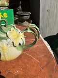 Ceramic Floral Yellow and Green Teapot