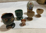 Instant Collection of Vintage Miniature Egg Holders and Egg- Set of 8