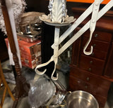 Large White Metal Standing Candle Holder