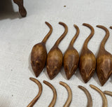 Large Collection of Wooden Hand Carved Mice Figurines- Set of 17