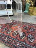 Pair of Lucite Miami Vice Swan Chairs With Standing Clock Side Table