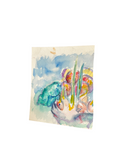 Abstract Watercolor Coral Botanic Painting