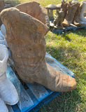 Pair of Oversize Jumbo Concrete Cowboy Boot Planters