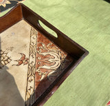 Wooden and Tile Italian Style Decorative Tray