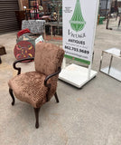 Vintage Leopard Print Cushioned Wooden Chair